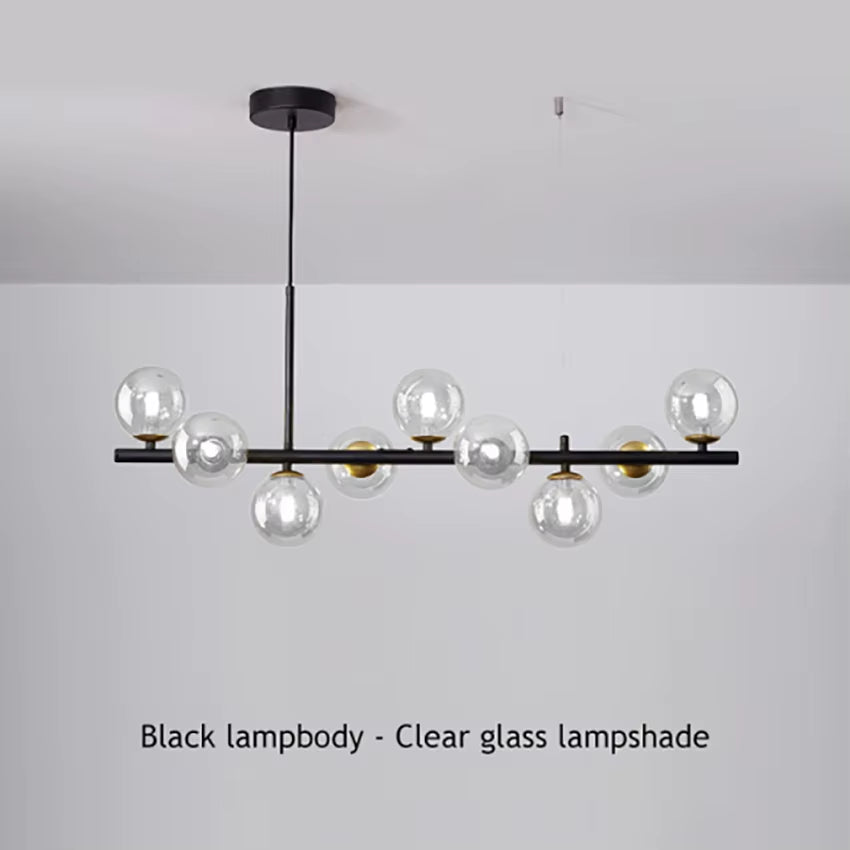 LED Gold Black Pendant Light Modern Glass Ball Chandelier Lighting for Dining Room and Kitchen Island Table Bar Lamp New