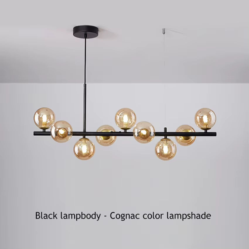 LED Gold Black Pendant Light Modern Glass Ball Chandelier Lighting for Dining Room and Kitchen Island Table Bar Lamp New