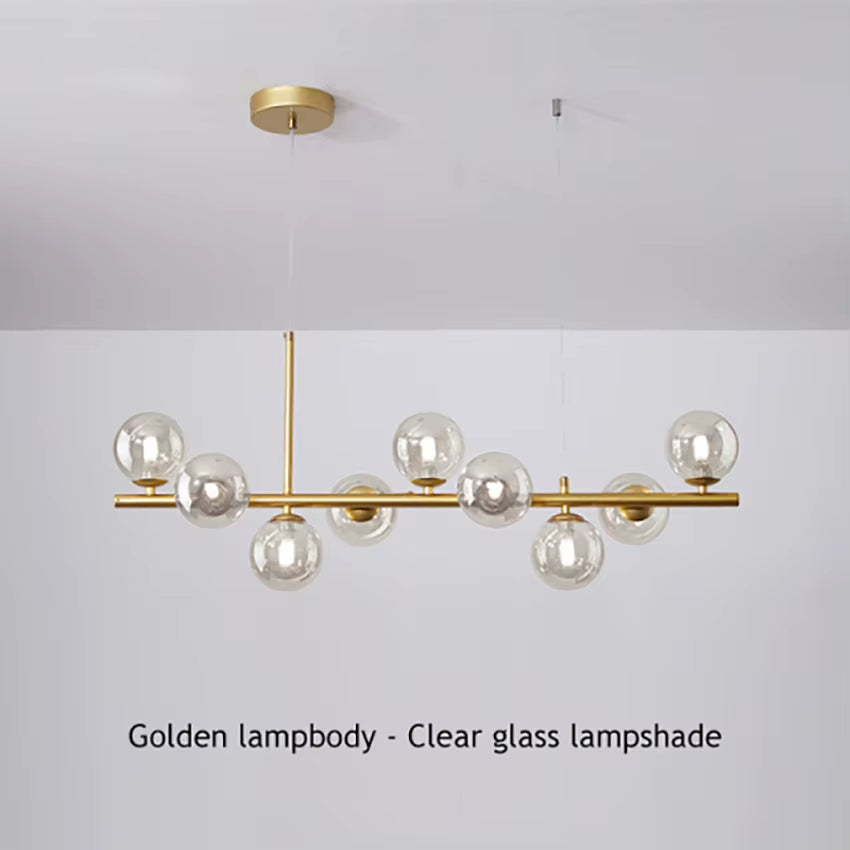 LED Gold Black Pendant Light Modern Glass Ball Chandelier Lighting for Dining Room and Kitchen Island Table Bar Lamp New