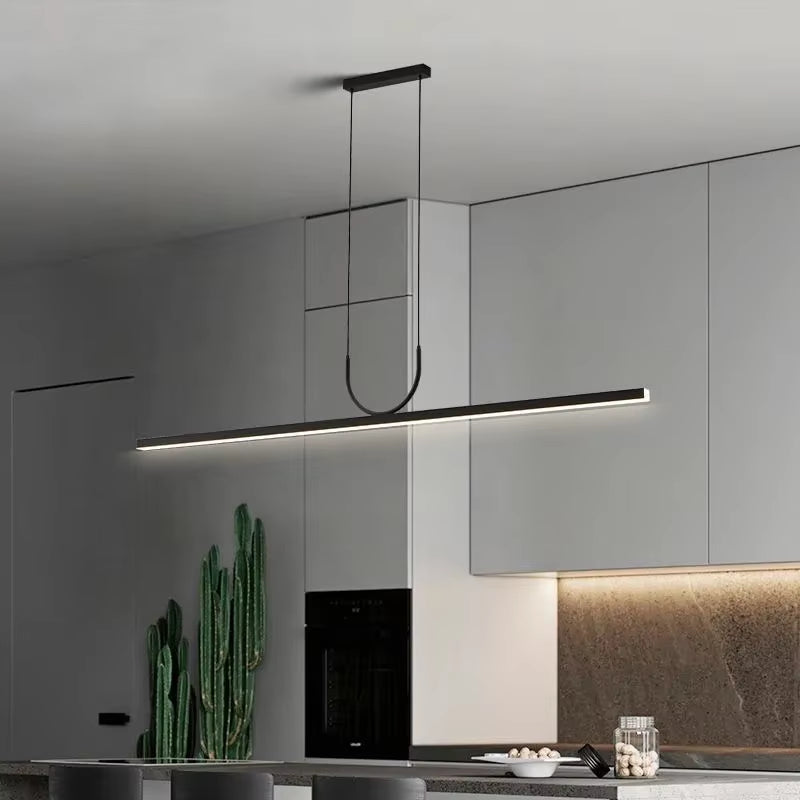 Nordic Minimalist Restaurant Chandelier Black for Kitchen Island Table Dining Pendant Lights Home Decor Indoor Lighting Fixture