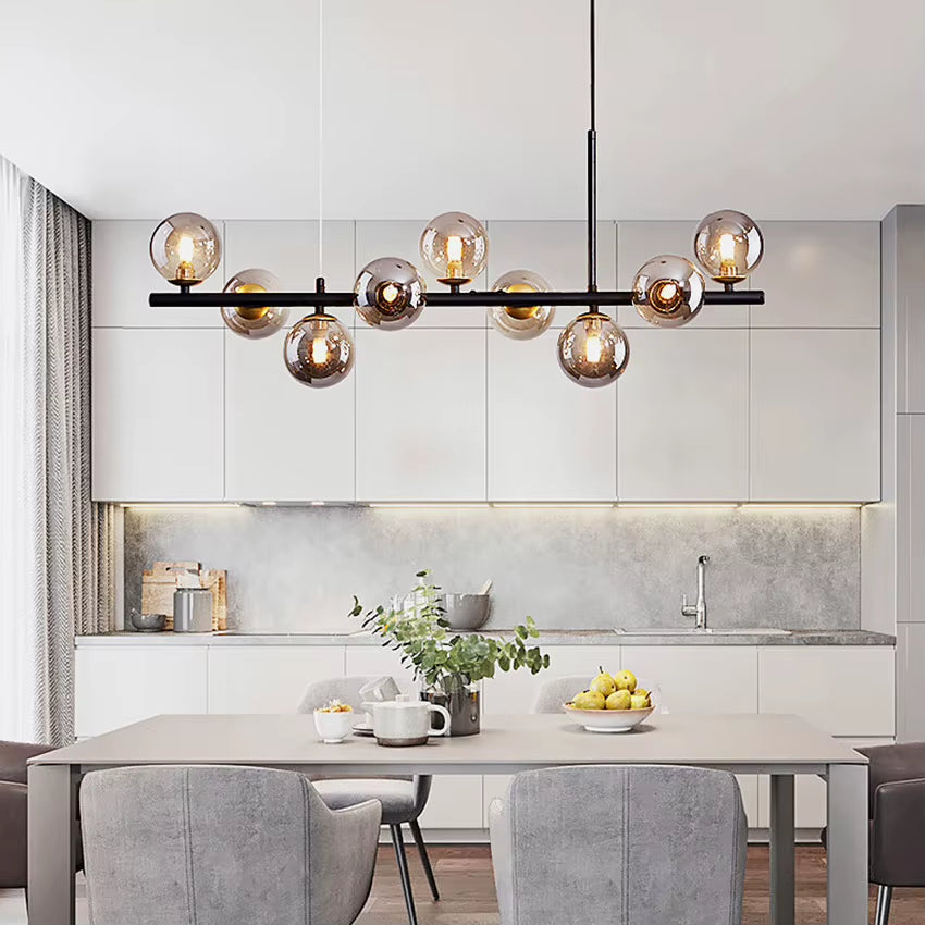 LED Gold Black Pendant Light Modern Glass Ball Chandelier Lighting for Dining Room and Kitchen Island Table Bar Lamp New