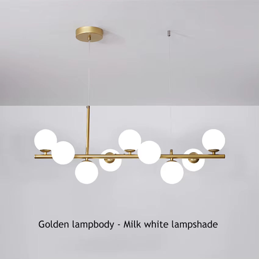 LED Gold Black Pendant Light Modern Glass Ball Chandelier Lighting for Dining Room and Kitchen Island Table Bar Lamp New
