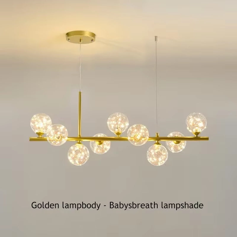 Modern Glass Ball Ceiling Chandelier for Table Dining Living Room Kitchen Island Pendant Lamp Home Decor Indoor Lighting Fixture