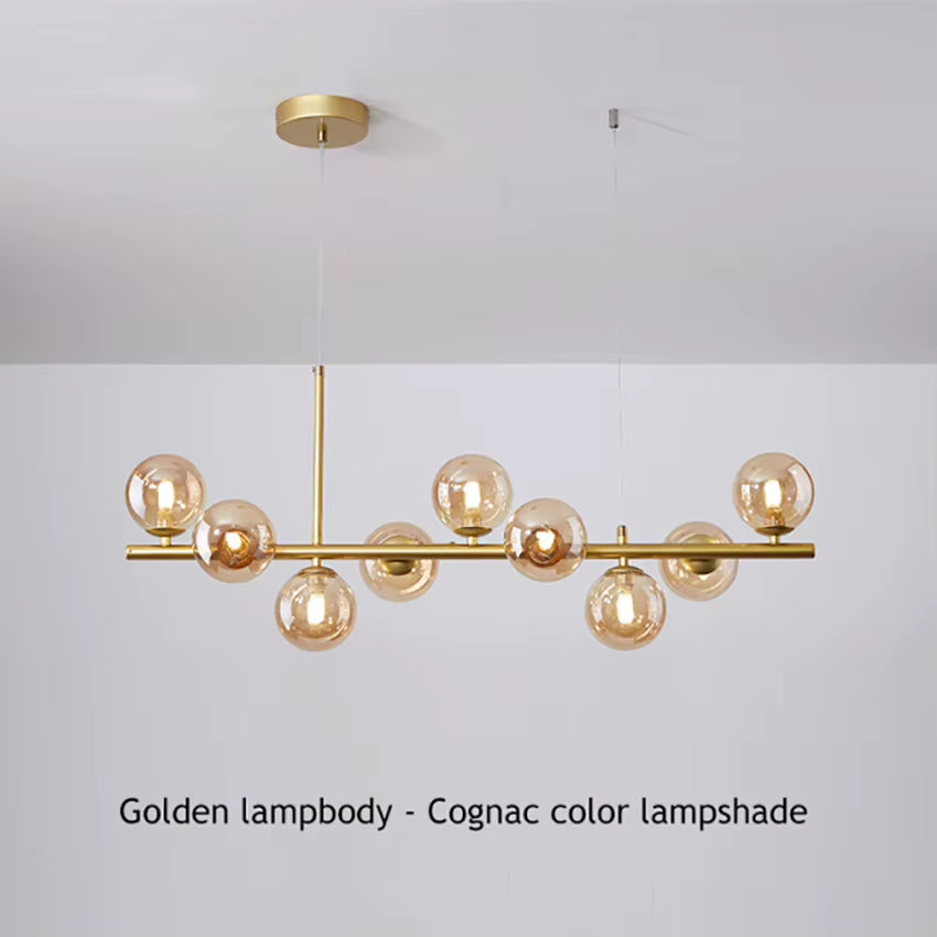 LED Gold Black Pendant Light Modern Glass Ball Chandelier Lighting for Dining Room and Kitchen Island Table Bar Lamp New