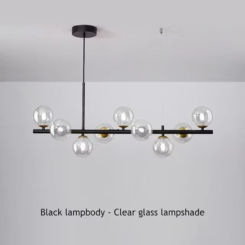 Modern Glass Ball Ceiling Chandelier for Table Dining Living Room Kitchen Island Pendant Lamp Home Decor Indoor Lighting Fixture