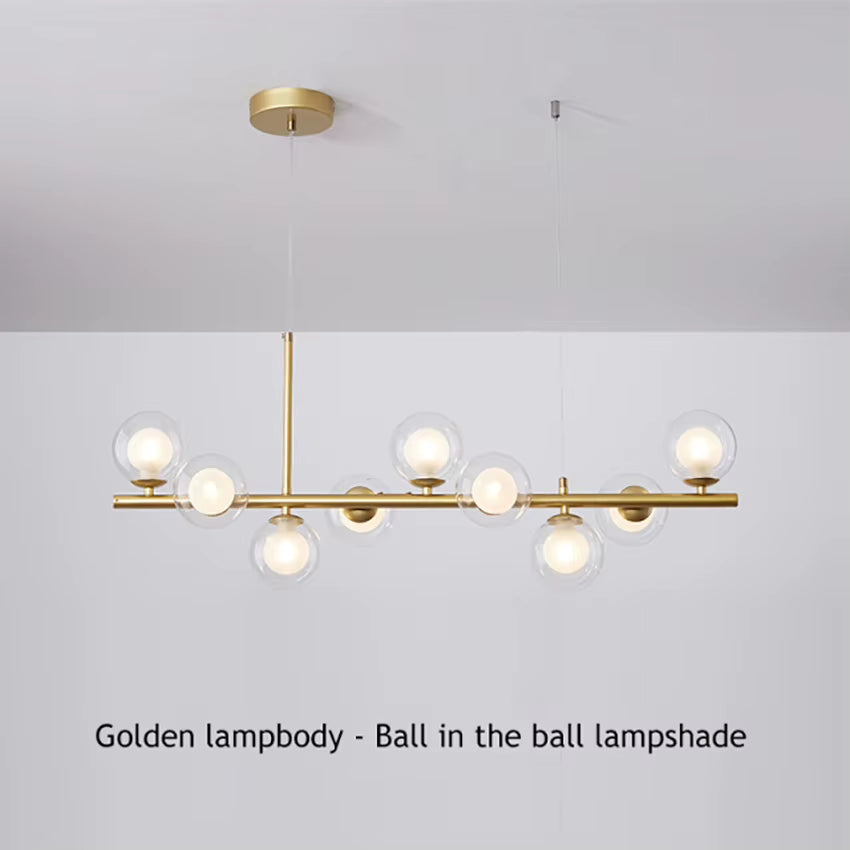 LED Gold Black Pendant Light Modern Glass Ball Chandelier Lighting for Dining Room and Kitchen Island Table Bar Lamp New