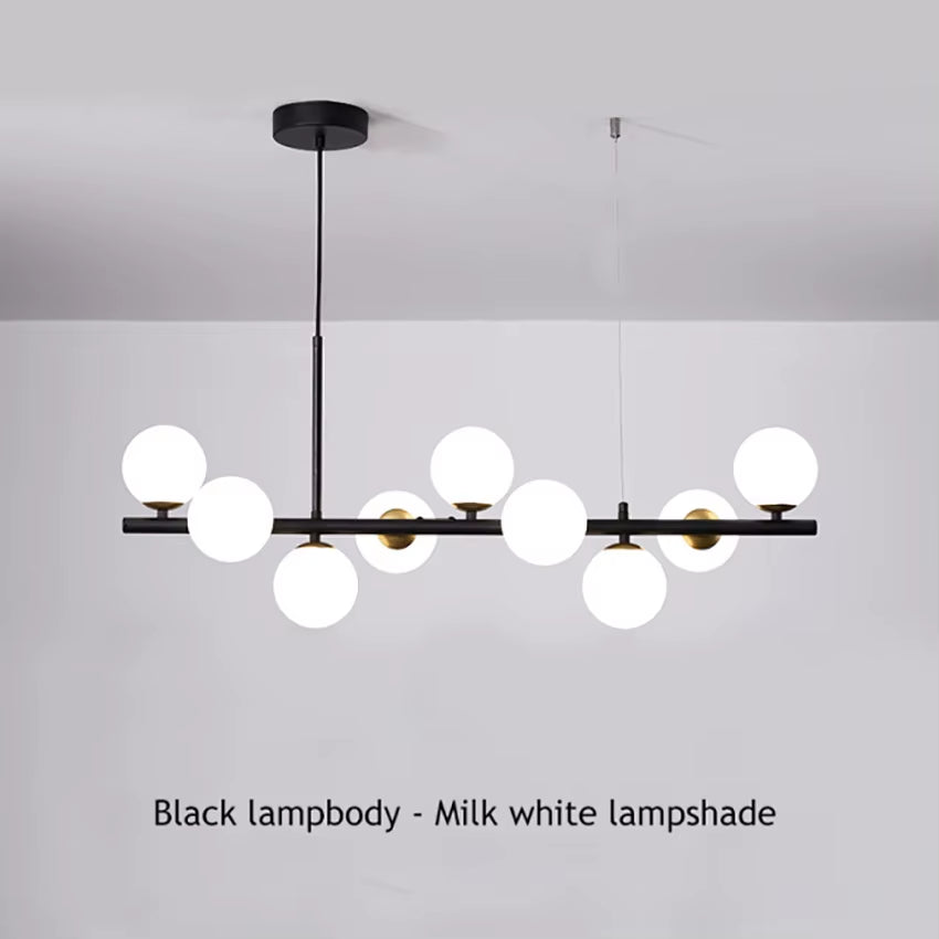 LED Gold Black Pendant Light Modern Glass Ball Chandelier Lighting for Dining Room and Kitchen Island Table Bar Lamp New