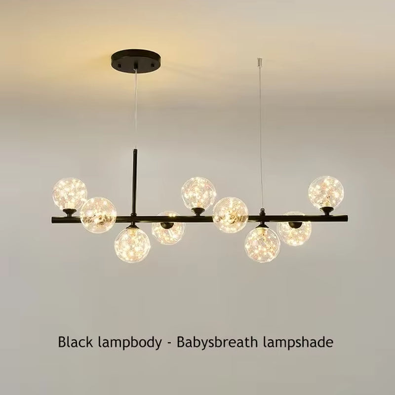 Modern Glass Ball Ceiling Chandelier for Table Dining Living Room Kitchen Island Pendant Lamp Home Decor Indoor Lighting Fixture