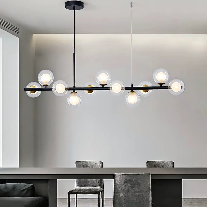 LED Gold Black Pendant Light Modern Glass Ball Chandelier Lighting for Dining Room and Kitchen Island Table Bar Lamp New