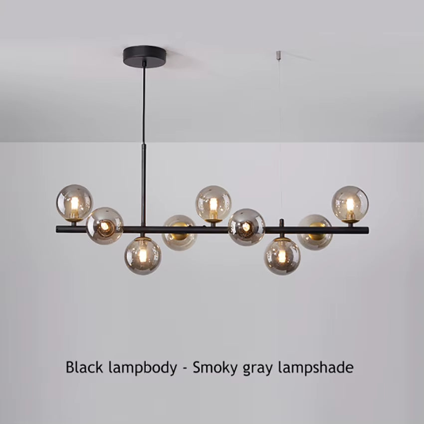 LED Gold Black Pendant Light Modern Glass Ball Chandelier Lighting for Dining Room and Kitchen Island Table Bar Lamp New