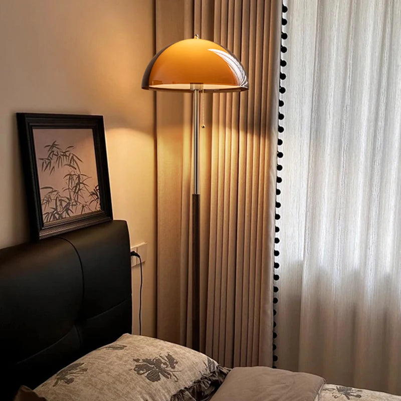 Vintage Dark Brown Acrylic Lampshade Floor Lamp E27 Bulb for Bedroom Living Room Office Indoor Home Decorative Lighting Fixture